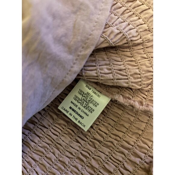 Love Tree Smocked Mini Dress Pink Puff Sleeve Ruffle Hem Square Neck Size M Cott - Picture 6 of 14